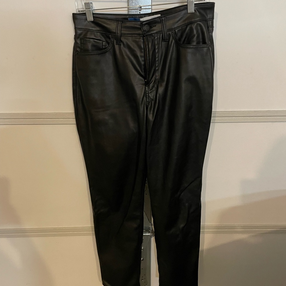 Old Navy Black Slim Faux Leather Straight Leg Pants